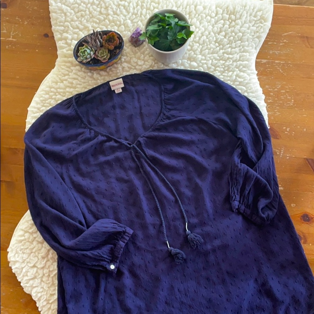 Blue peasant tunic 💙